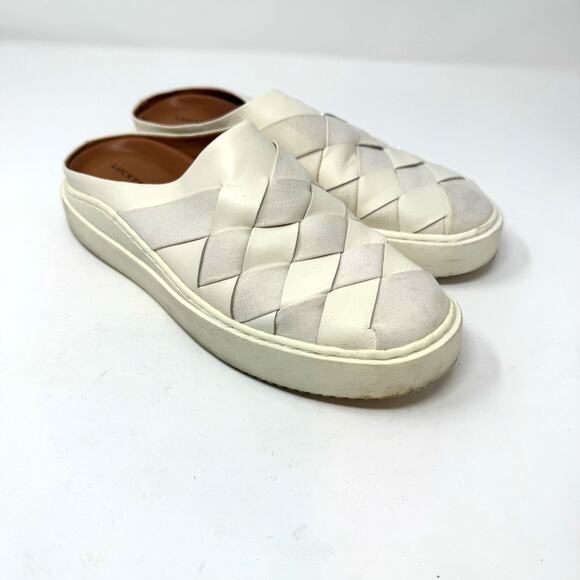 Lucky Brand Shoes - Lucky Brand Killian Woven Leather Mules Sneakers Size 6.5 Creamy White Boho